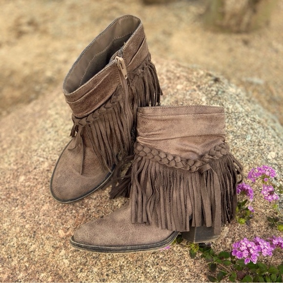 Darling Fringe Boots in Vegan Bullhide - Picture 2 of 12